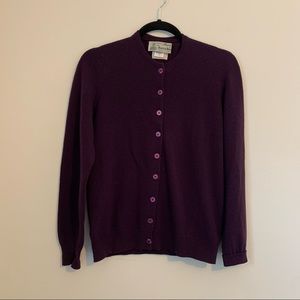 Scottish Lambswool Deep Purple Cardigan